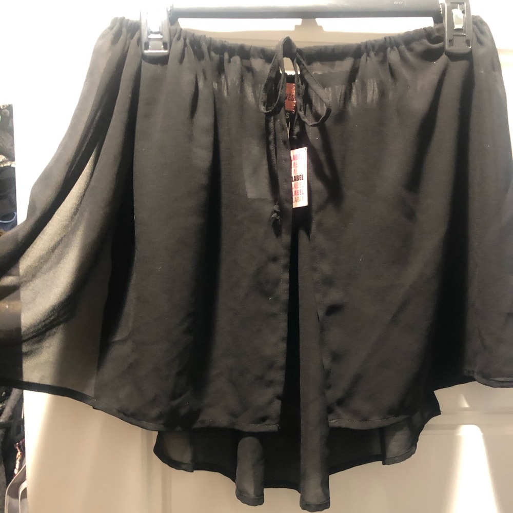 East west label mesh skirt swim coverup xs